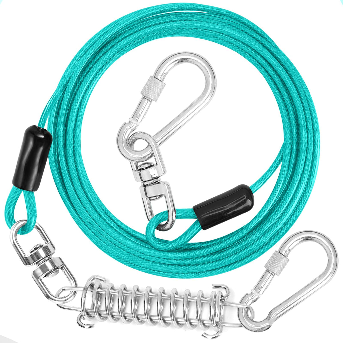 Jenico cable de amarre para perros 25 pies, gancho seguro y libertad controlada.