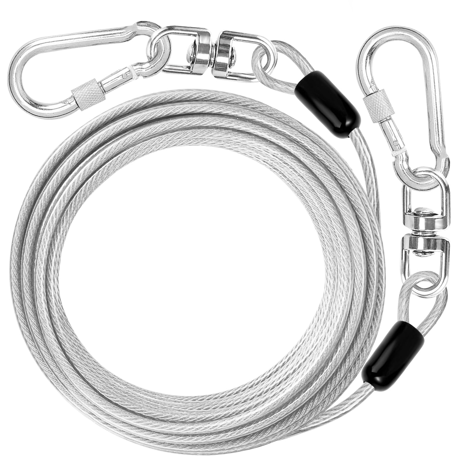 Jenico cable correa para perro de 50ft en jardín, seguridad al aire libre.