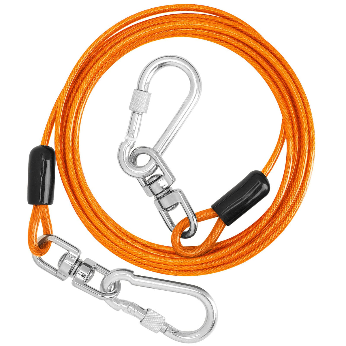 jenico cable correa-perro giro-360: gancho giratorio para paseos sin enredos.