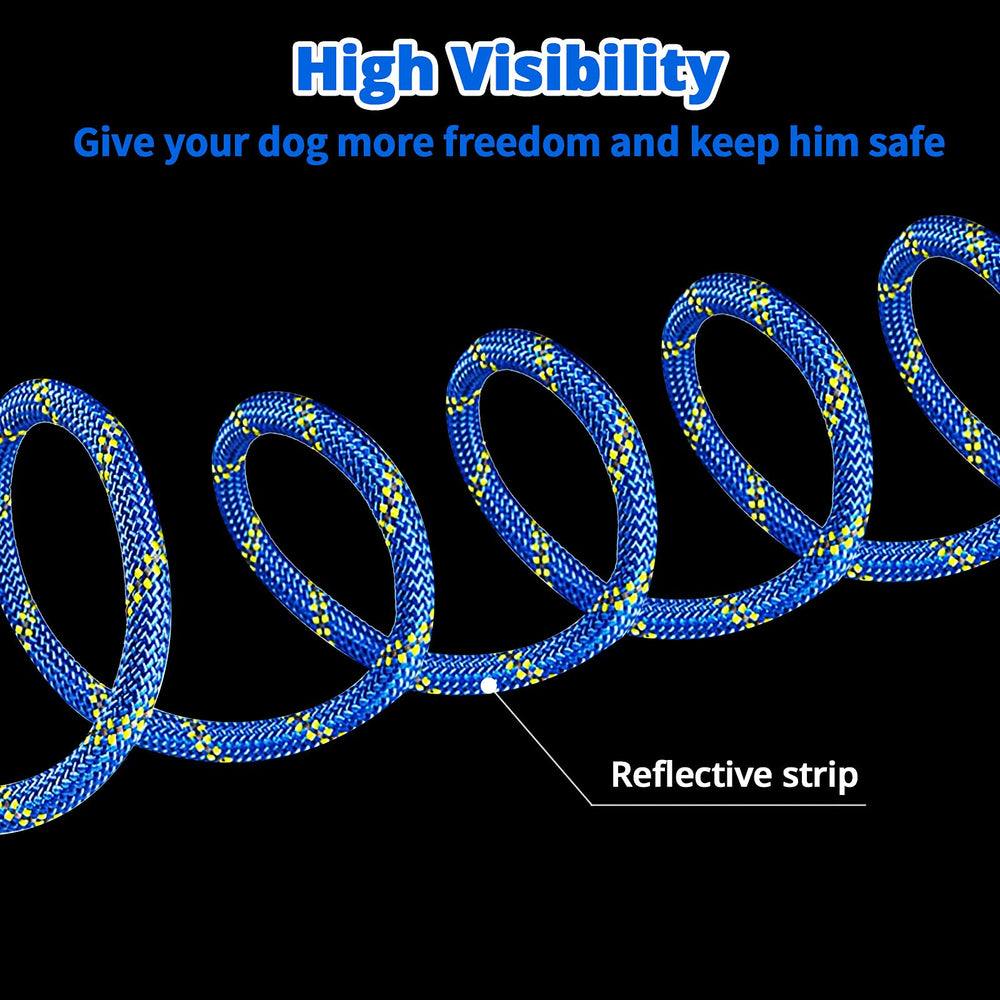 Jenico cable para perros acampar 100ft reflectante amplía zonas seguras para jugar