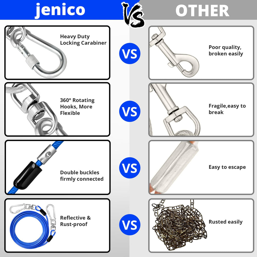 Jenico cable para uso exterior, ligero y fácil de mover.