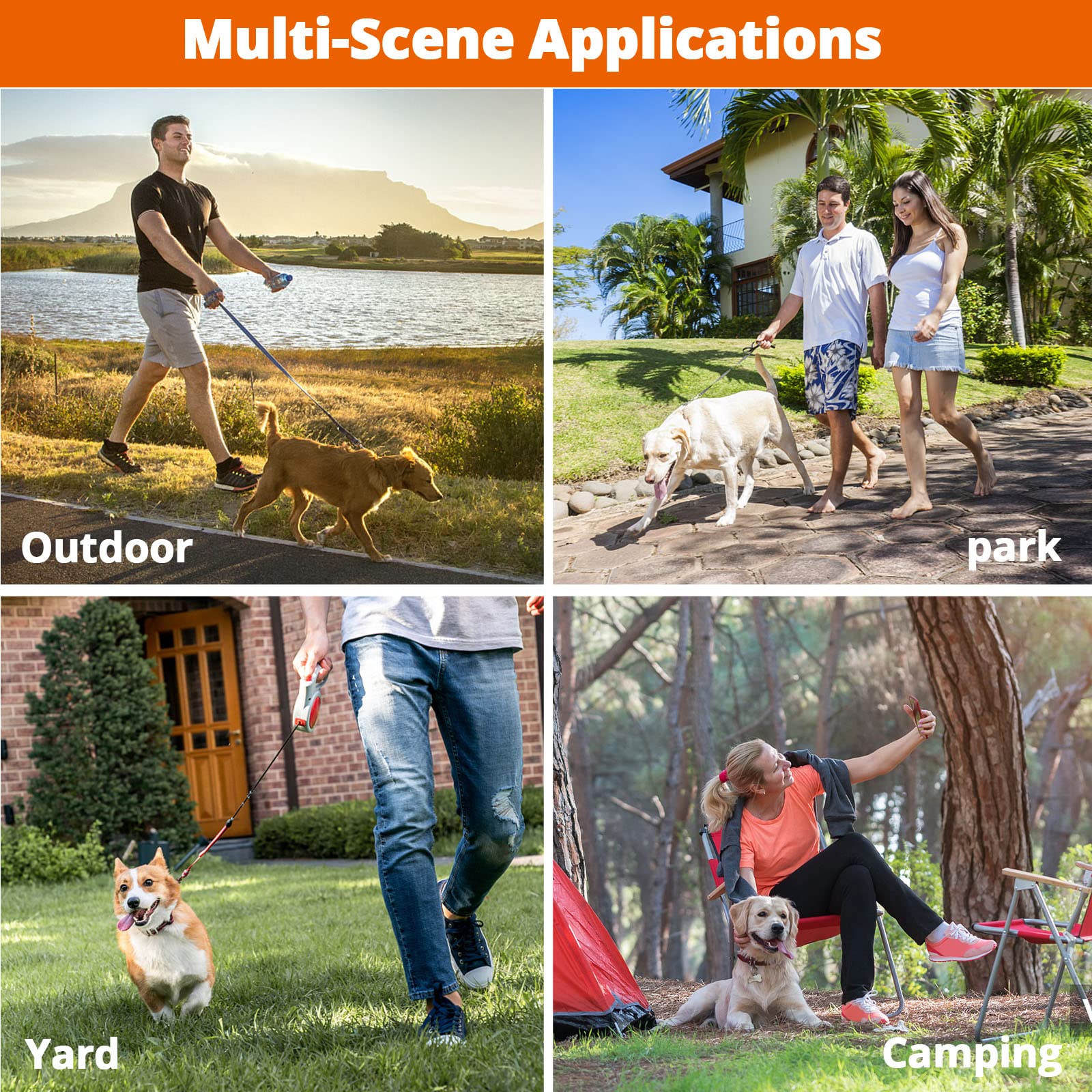 Jenico cable para perro, perfecto para uso exterior: parques, jardines y campamentos