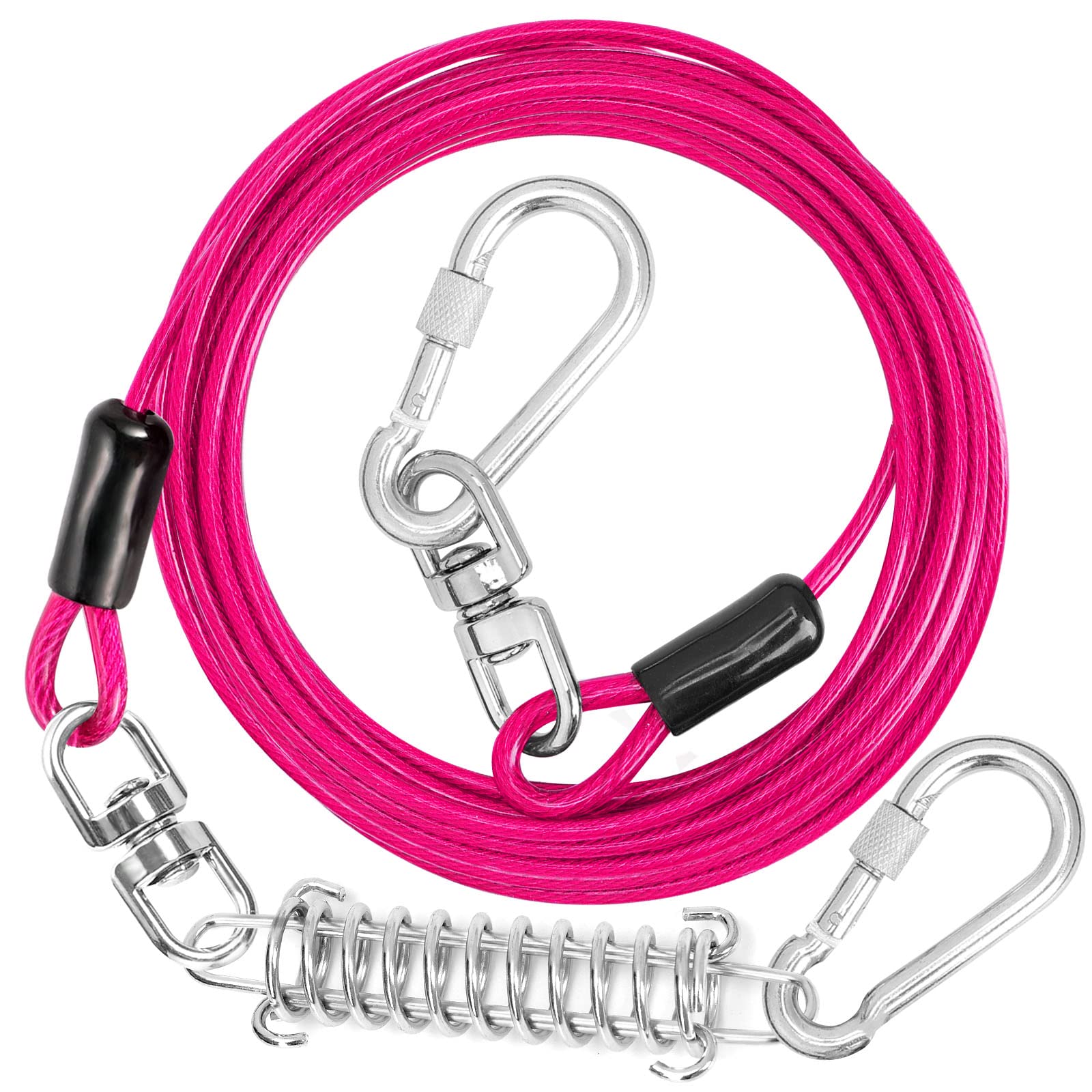 Jenico cable de sujeción para perros con gancho 360° evita enredos durante paseos.
