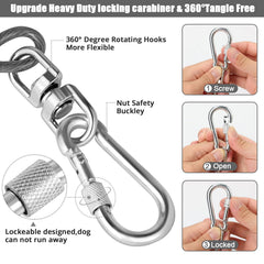 Jenico cable para perros, cuerda de 15 pies, ideal para patios y campamentos.