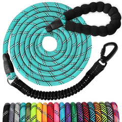 Jenico correa para perro de 8ft con bungee y reflectiva, ideal para caminatas seguras