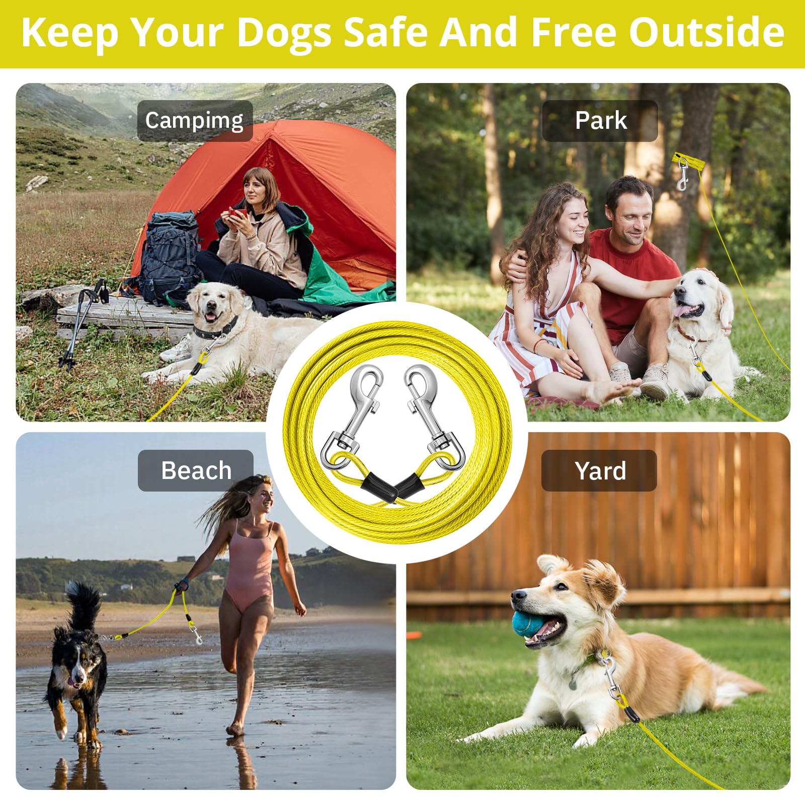 Jenico sistema de seguridad exterior para perros, duradero y versátil.