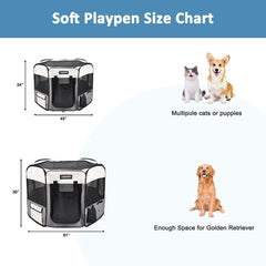 Jespet cerca plegable para perros de 45 pulgadas, amplia ventilación para mascotas.