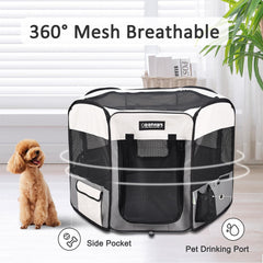 Jespet cerca plegable para perros de 61 pulgadas, espacio amplio.
