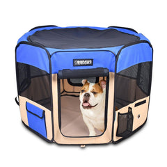 Jespet corral de juego para perros 36 pulgadas con puerta amplia para juego seguro