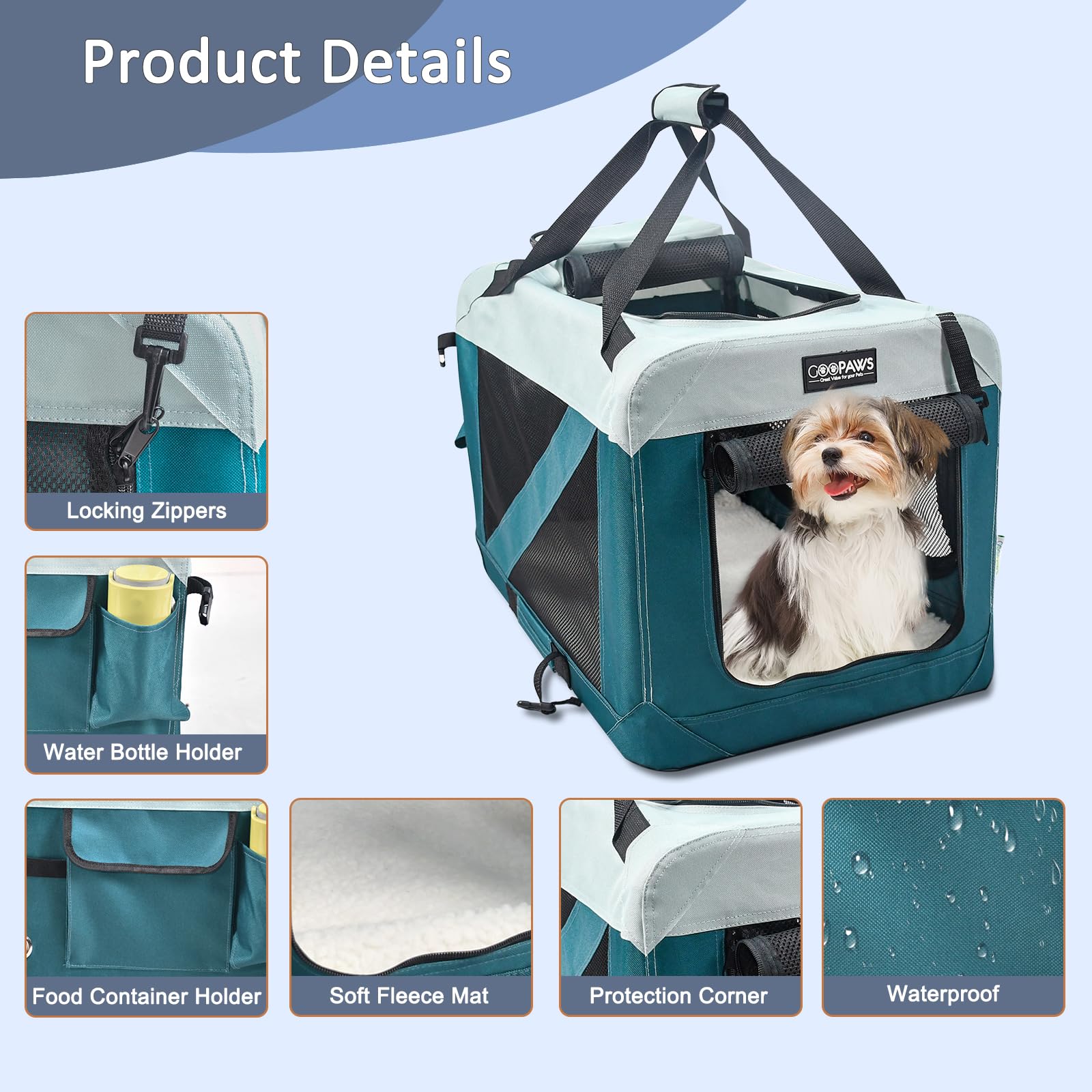 Jespet Soft Dog Crate con felpa incluida para mayor confort