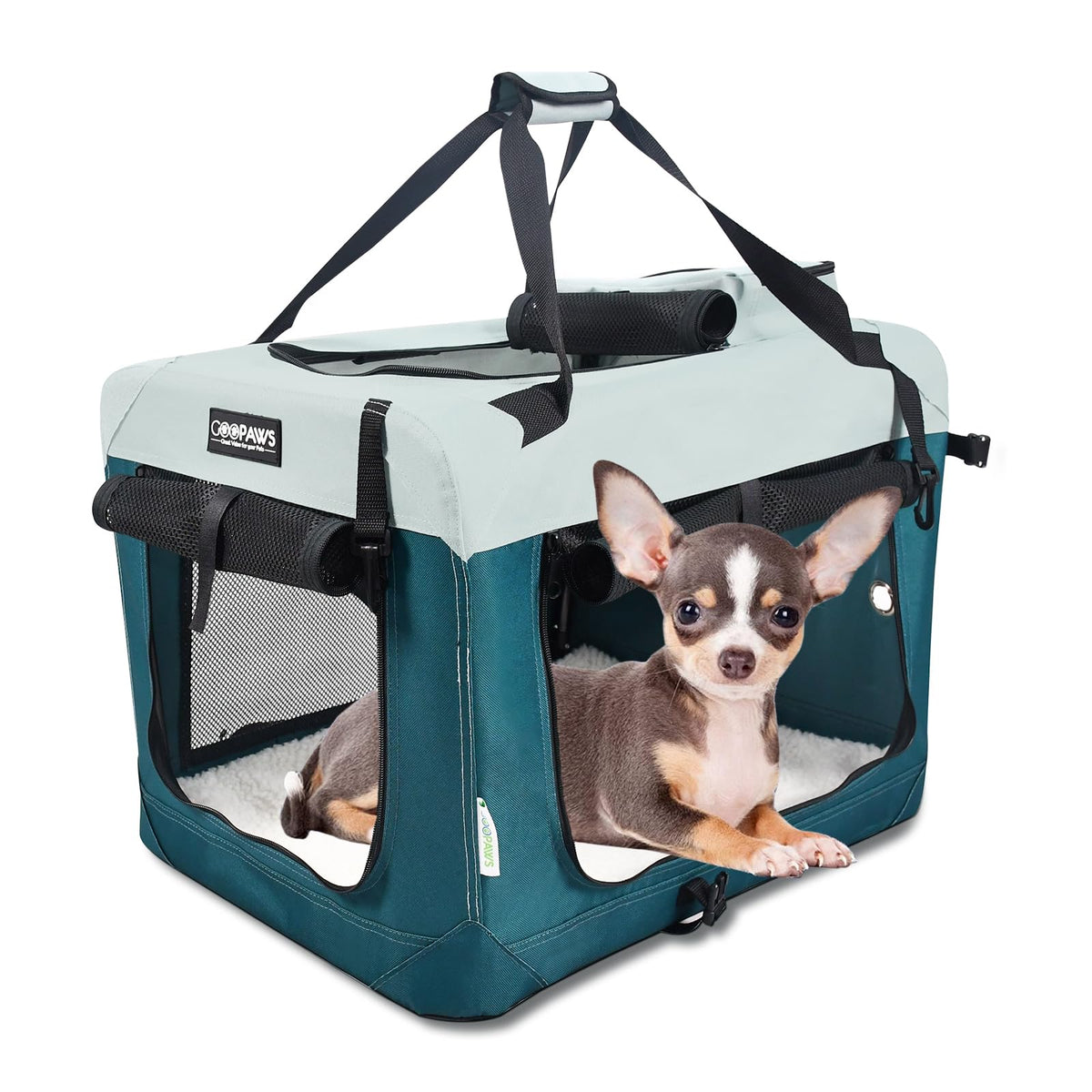 Jespet Soft Dog Crate plegada para viajar con facilidad