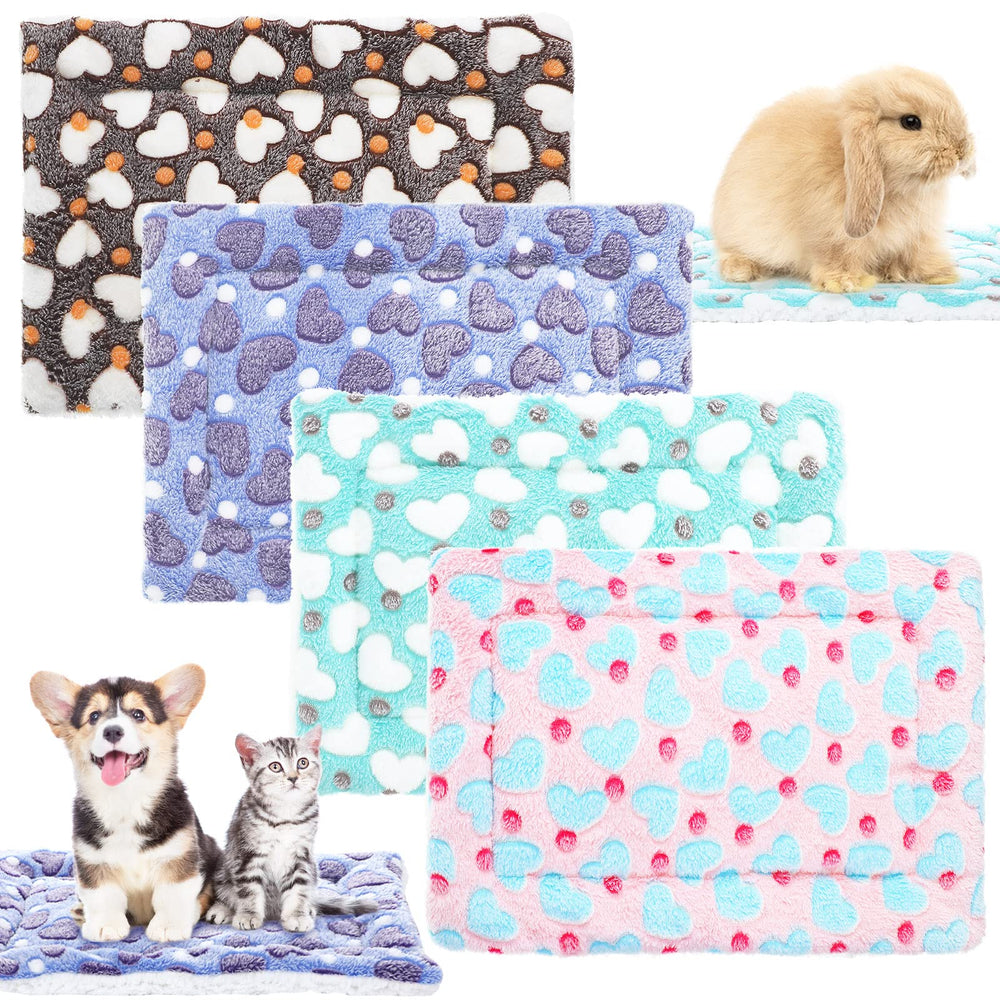 Jetec conjunto de camas peluche, cuatro piezas para conejos, descanso cálido.