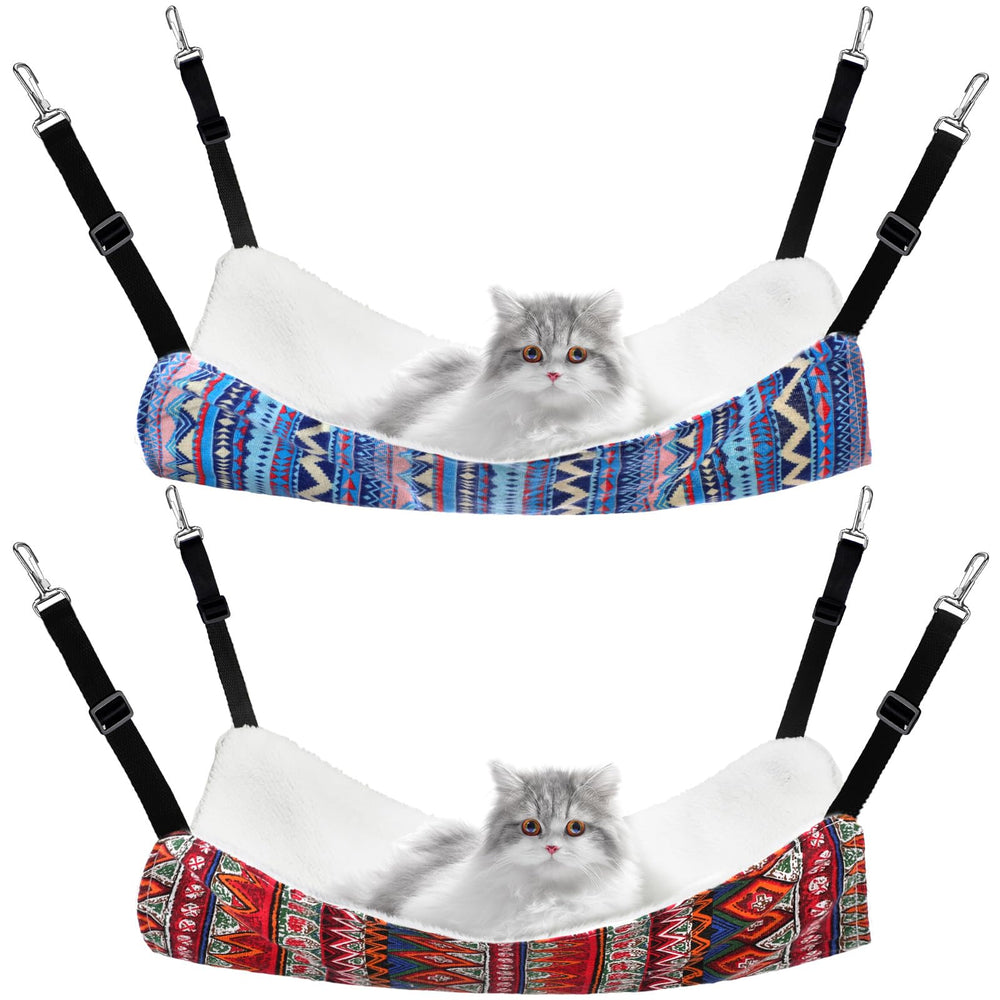Jetec hamaca para gatos, diseño doble cara, patrón étnico, descanso cómodo.