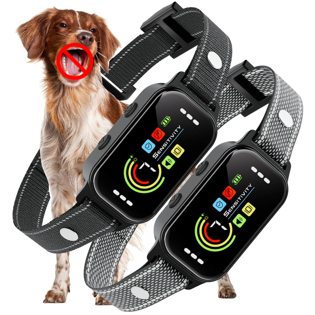 JEUJE collar de adiestramiento para ladridos, pack de 2, listo para usar