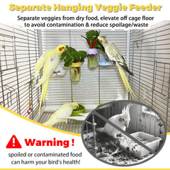 Jevnd alimentador colgante anti-suciedad para jaula mantiene verduras limpias.