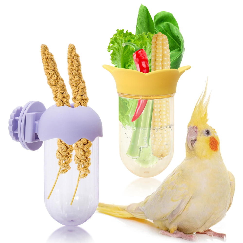 Jevnd alimentador de vegetales para jaula, almacenamiento de agua para frescura.