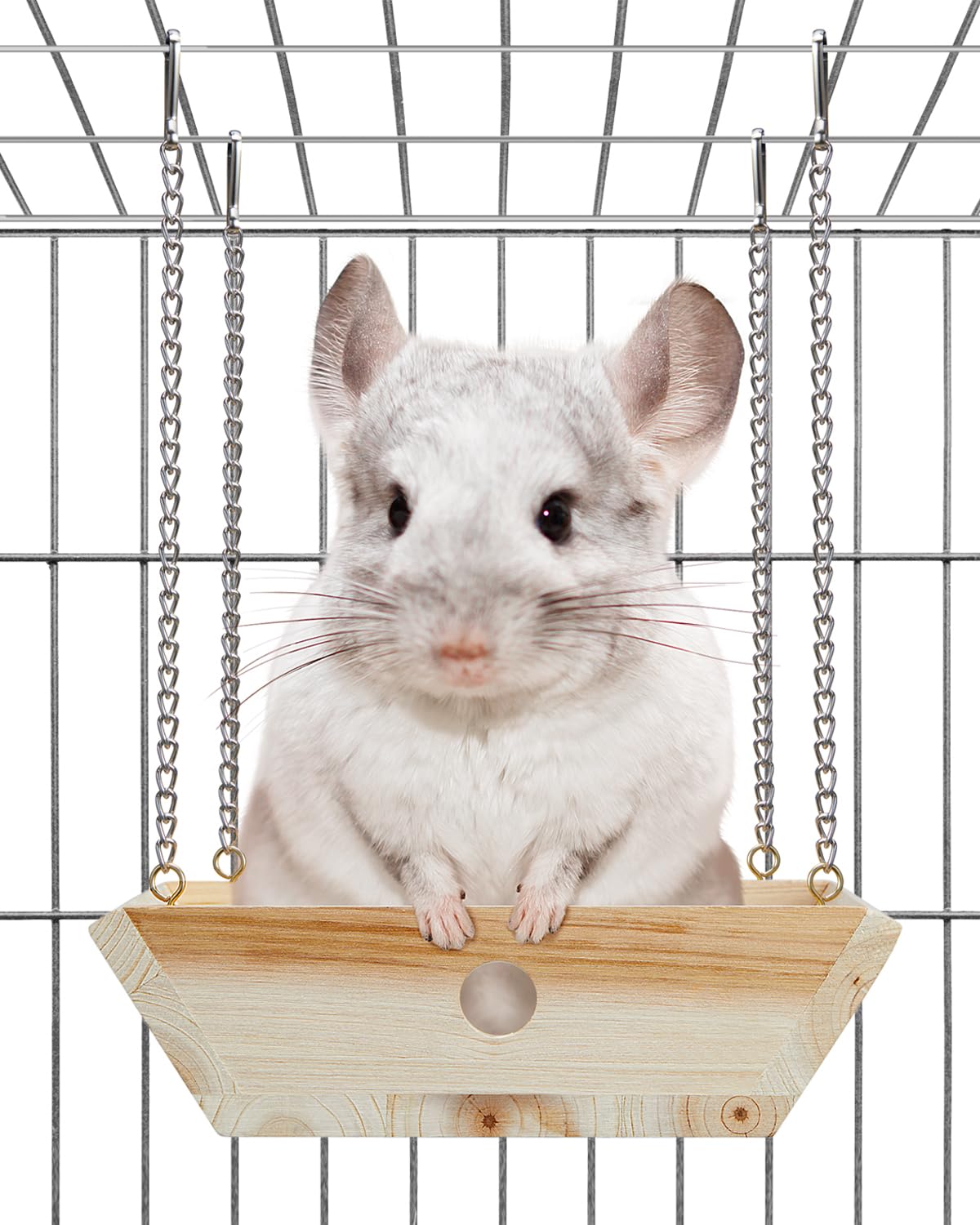 Jevnd hamaca madera natural jaula chinchilla: descanso cómodo y seguro para trepar.