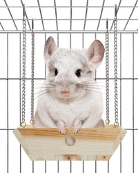 Jevnd hamaca madera natural jaula chinchilla: descanso cómodo y seguro para trepar.
