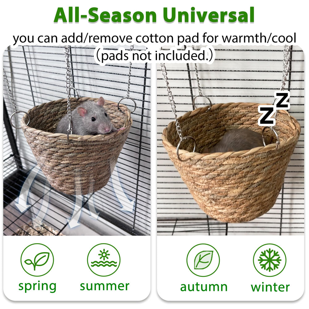 Jevnd hamaca para ratas de hierba natural, ventilación y confort.