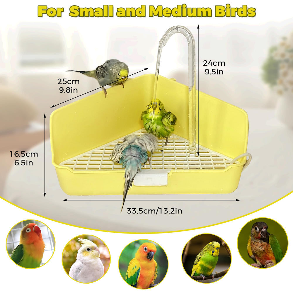 Uso para aves pequeñas y medianas Jevnd mantiene plumas limpias.