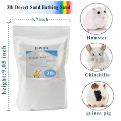 JFWOD arena desierto hamster sin polvo, reduce la dispersión durante el baño.