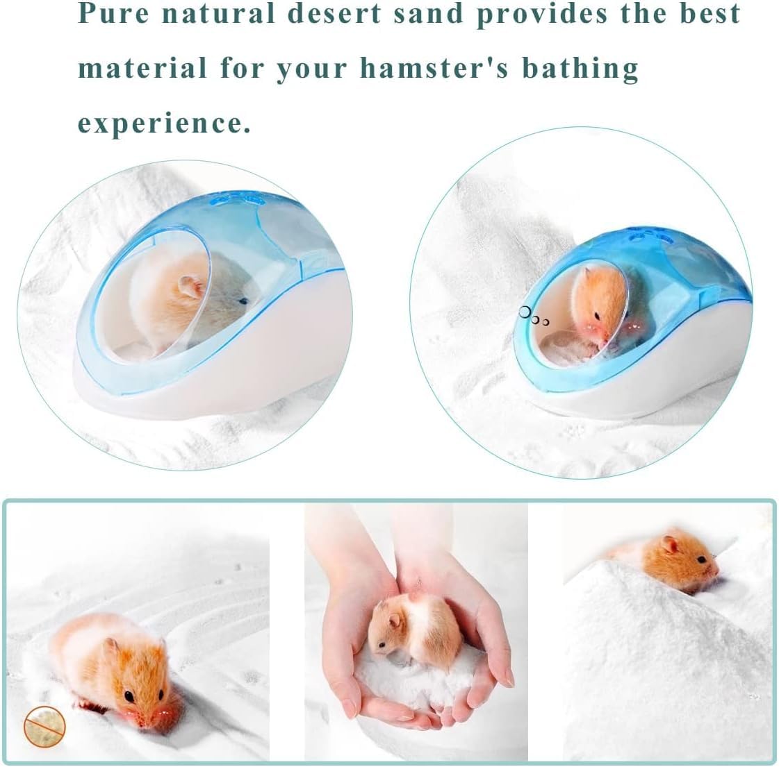 JFWOD arena de baño para hámster desértica, gran capacidad 15,4 lb para uso prolongado.