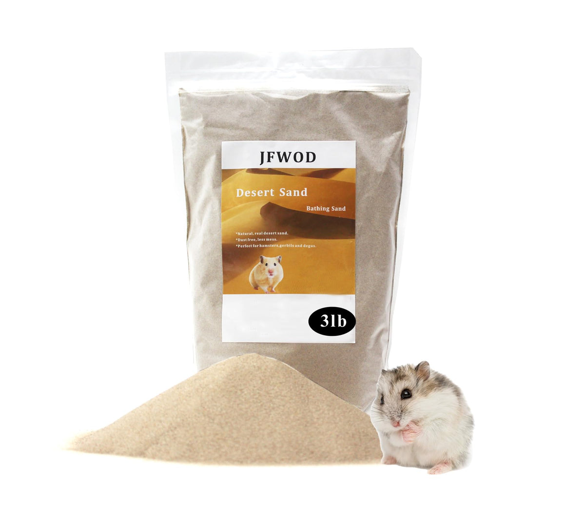 JFWOD arena de baño para hamster 3lb sin polvo, higiene segura.