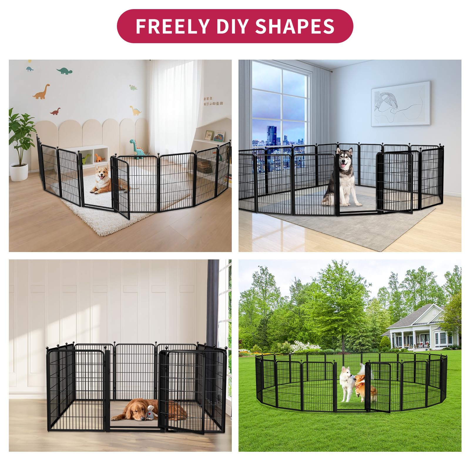 Jhsomdr espacio de juego seguro para perros, interiores o camping.