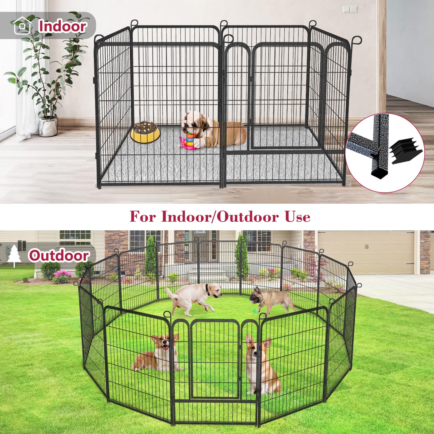 Jhsomdr jaula 32 pulgadas, espacio amplio para perros medianos.