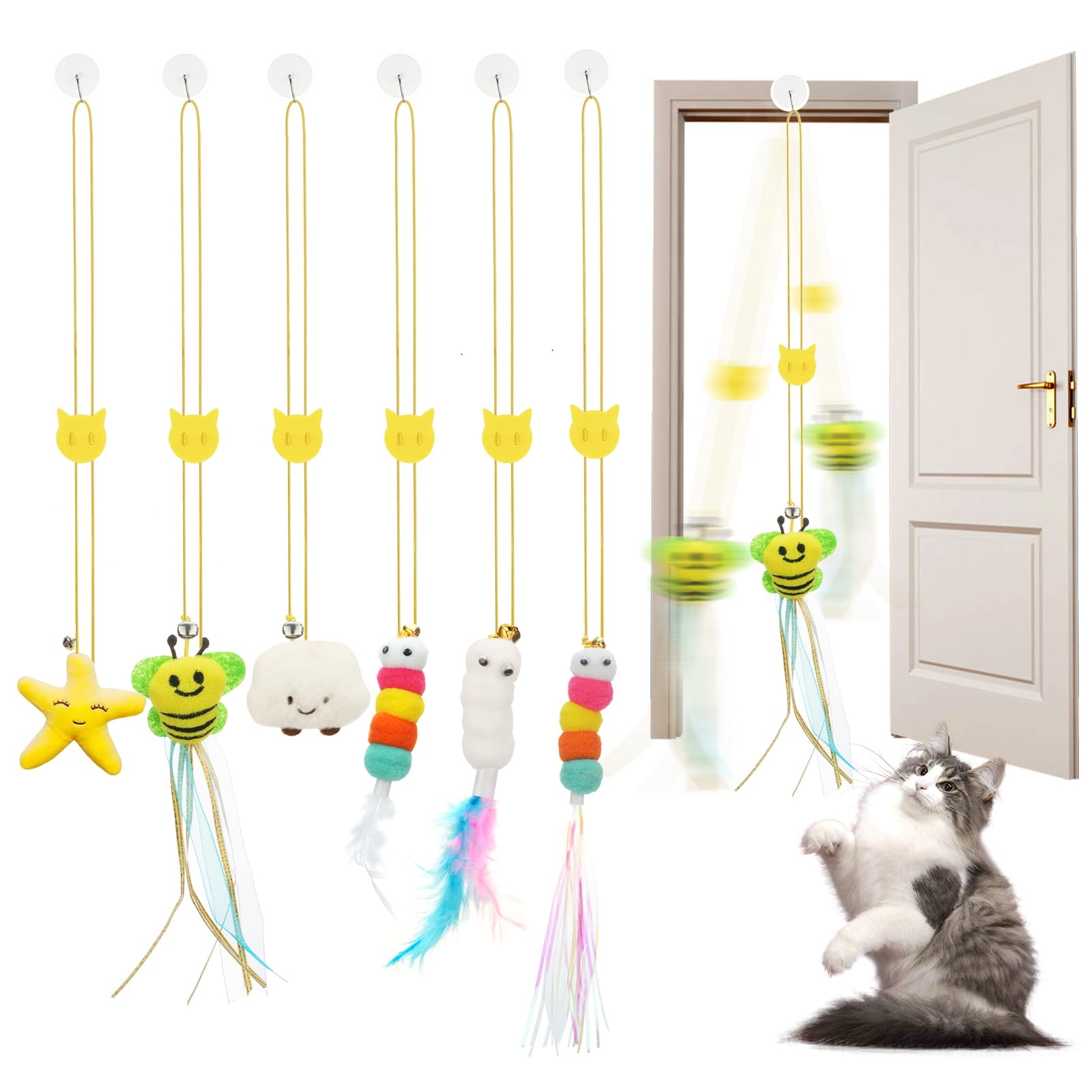 jiaron juguete gato pluma-interactivo colgante facilita ejercicio diario