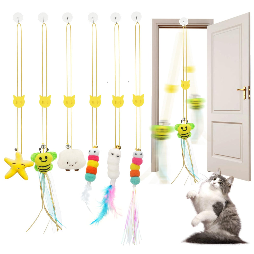 jiaron juguete gato pluma-interactivo colgante facilita ejercicio diario