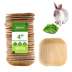 Jiaxix plato cuadrado de palma 4 pulgadas para conejos, ideal para heno y pellets