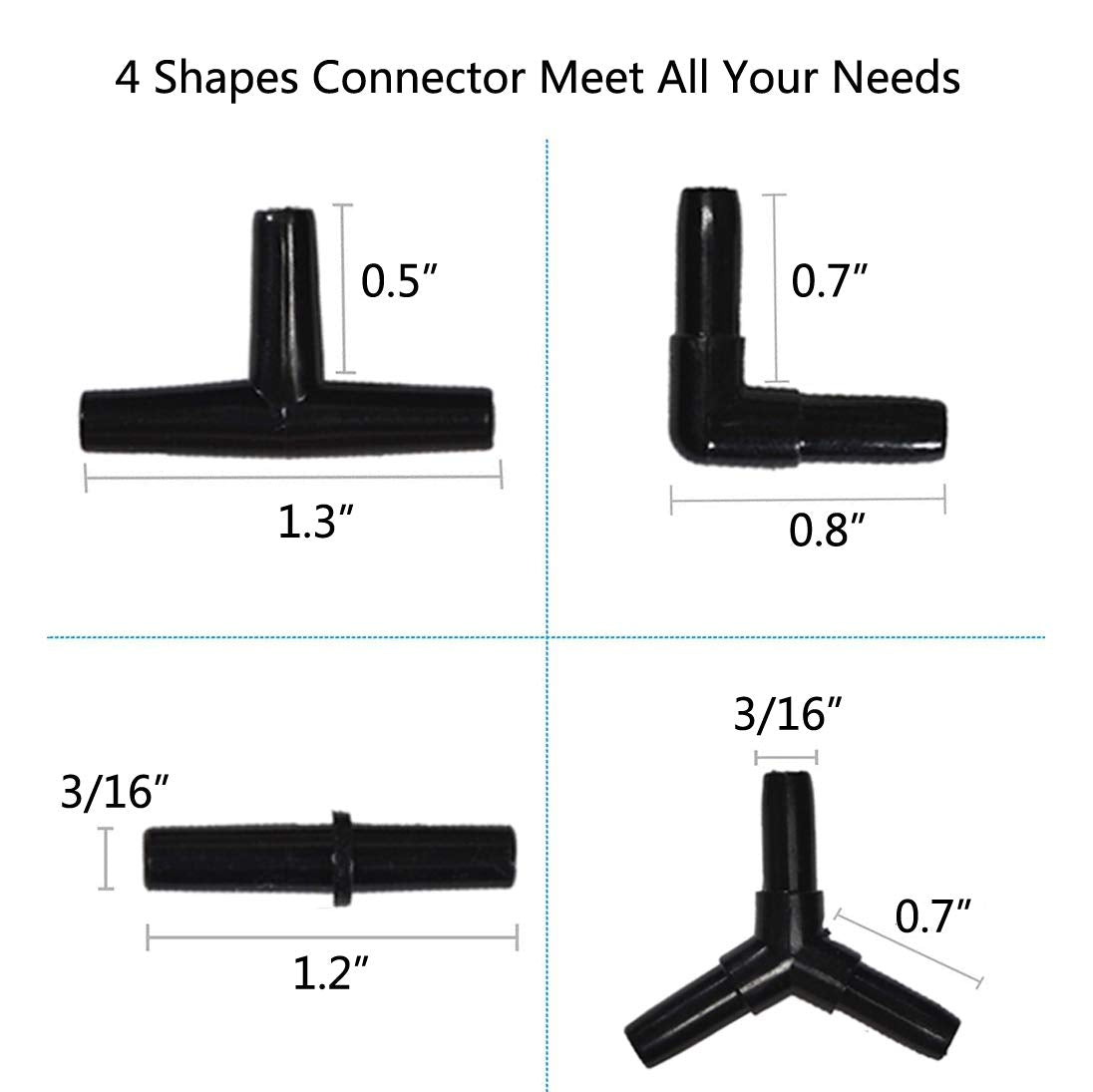 Manguera de aire negra, flexible y duradera, apta para acuarios y sistemas hidropónicos.