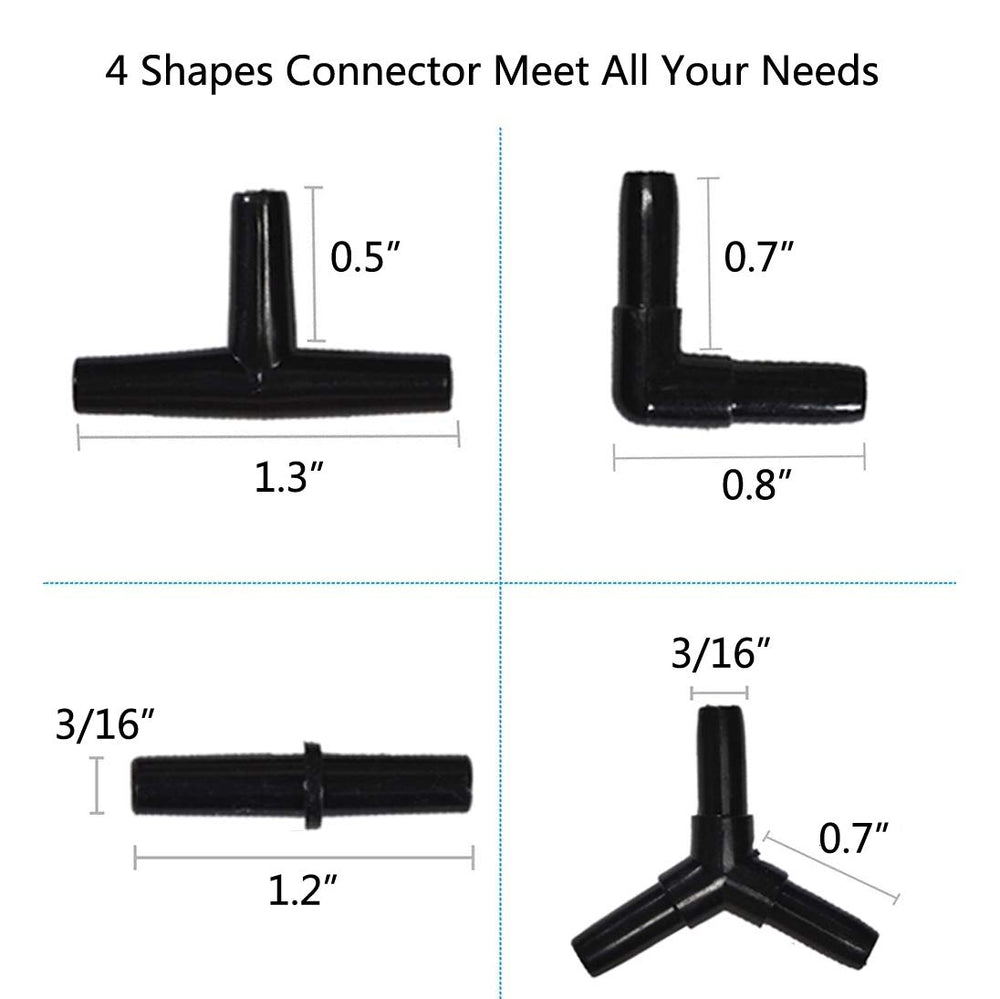 Manguera de aire negra, flexible y duradera, apta para acuarios y sistemas hidropónicos.