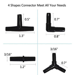 Manguera de aire negra, flexible y duradera, apta para acuarios y sistemas hidropónicos.