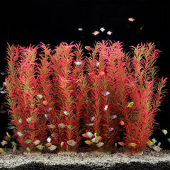 JIHAQUA plantas de acuario rosas, 21 pulgadas, decorativas y duraderas para tu acuario.