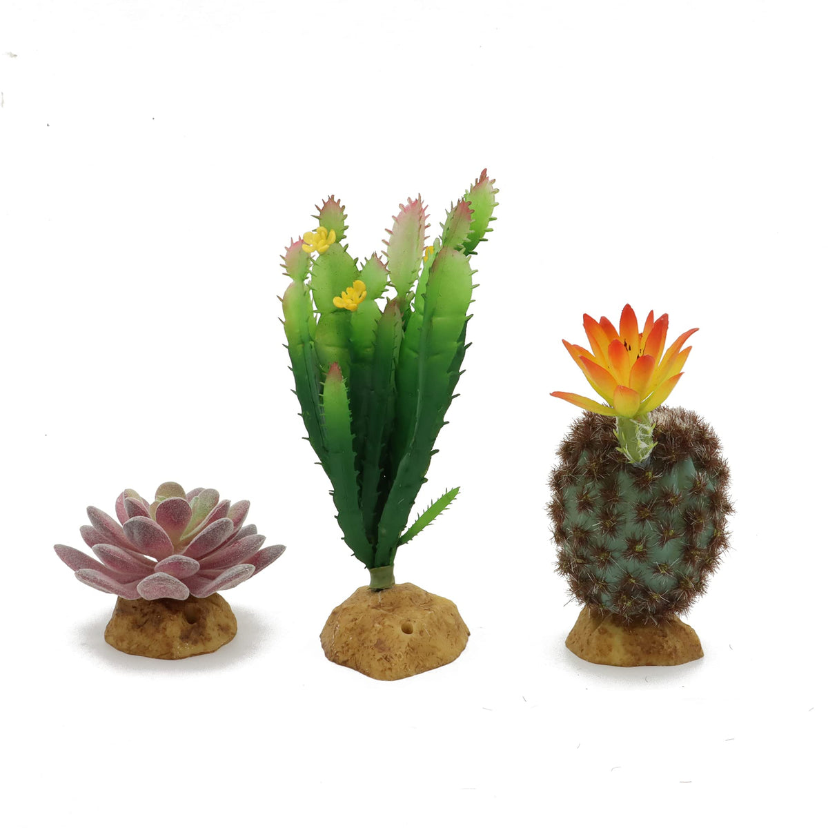 JIHAQUA plantas artificiales para reptiles, suculentas decorativas sin mantenimiento para terrario.