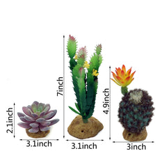 JIHAQUA suculentas artificiales para terrario, colores realistas que enriquecen el hábitat de reptiles.