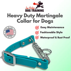 Detalle de acero inoxidable en el collar Martingale de JIM HODGES DOG TRAINING