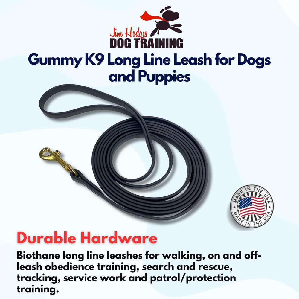 Longitud de 32-5 pies azul Gummy K9 Biothane para trabajo de campo.