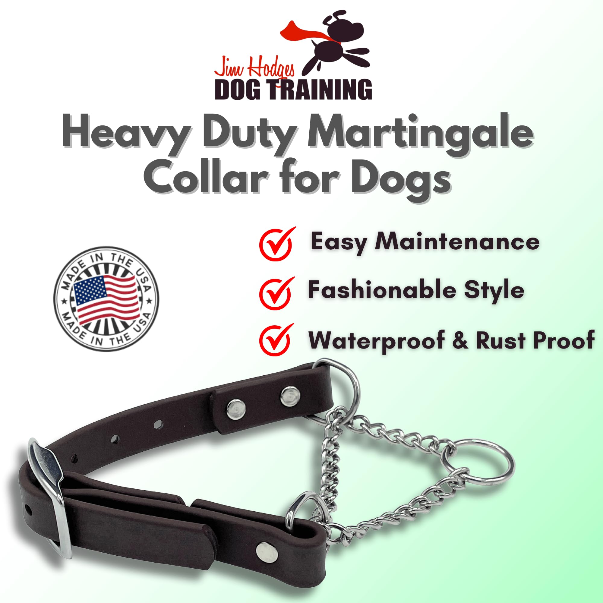 JIM HODGES DOG TRAINING herrajes acero inoxidable para mayor durabilidad.