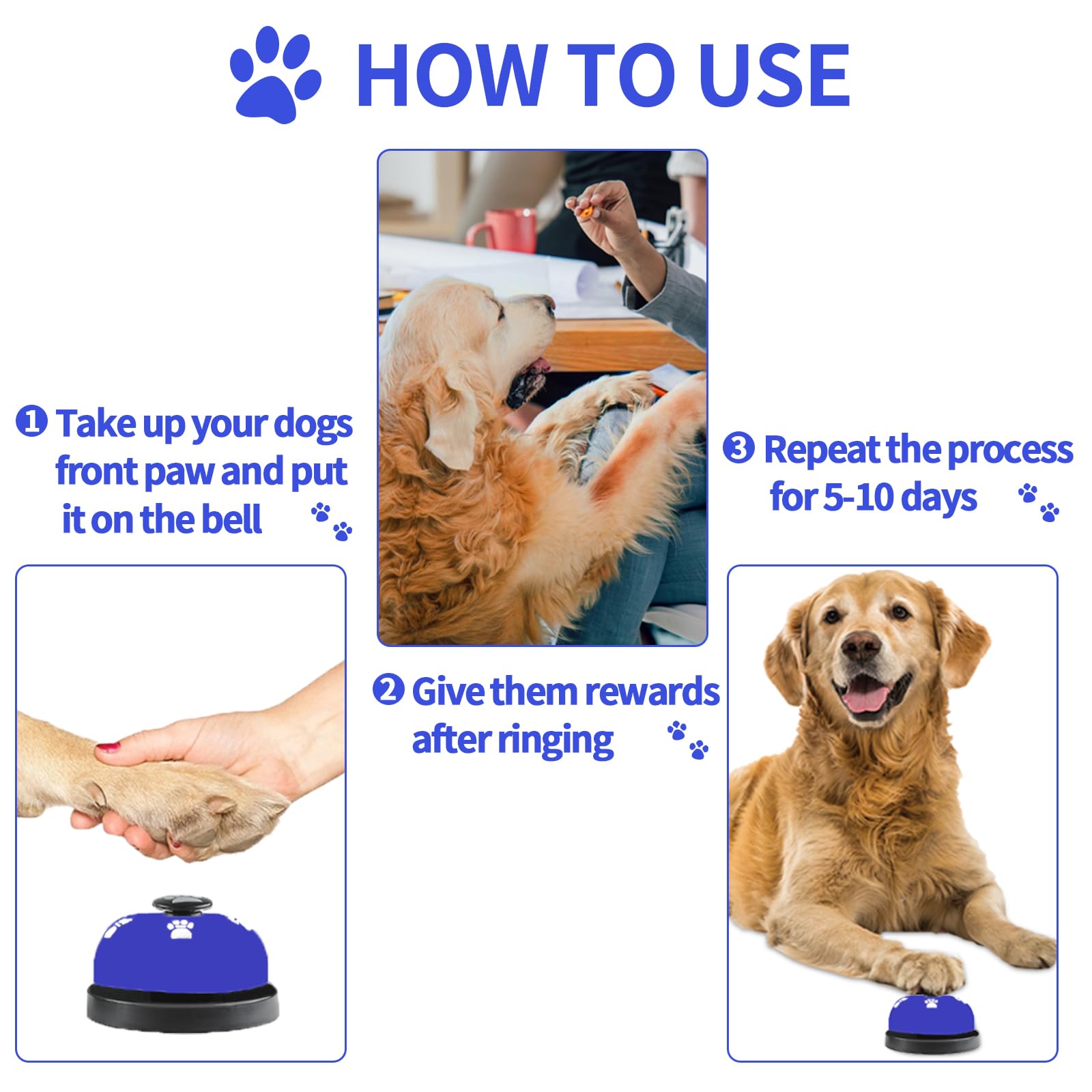 Timbres JIMEJV para perros, ajuste seguro, fácil de colocar en la puerta.