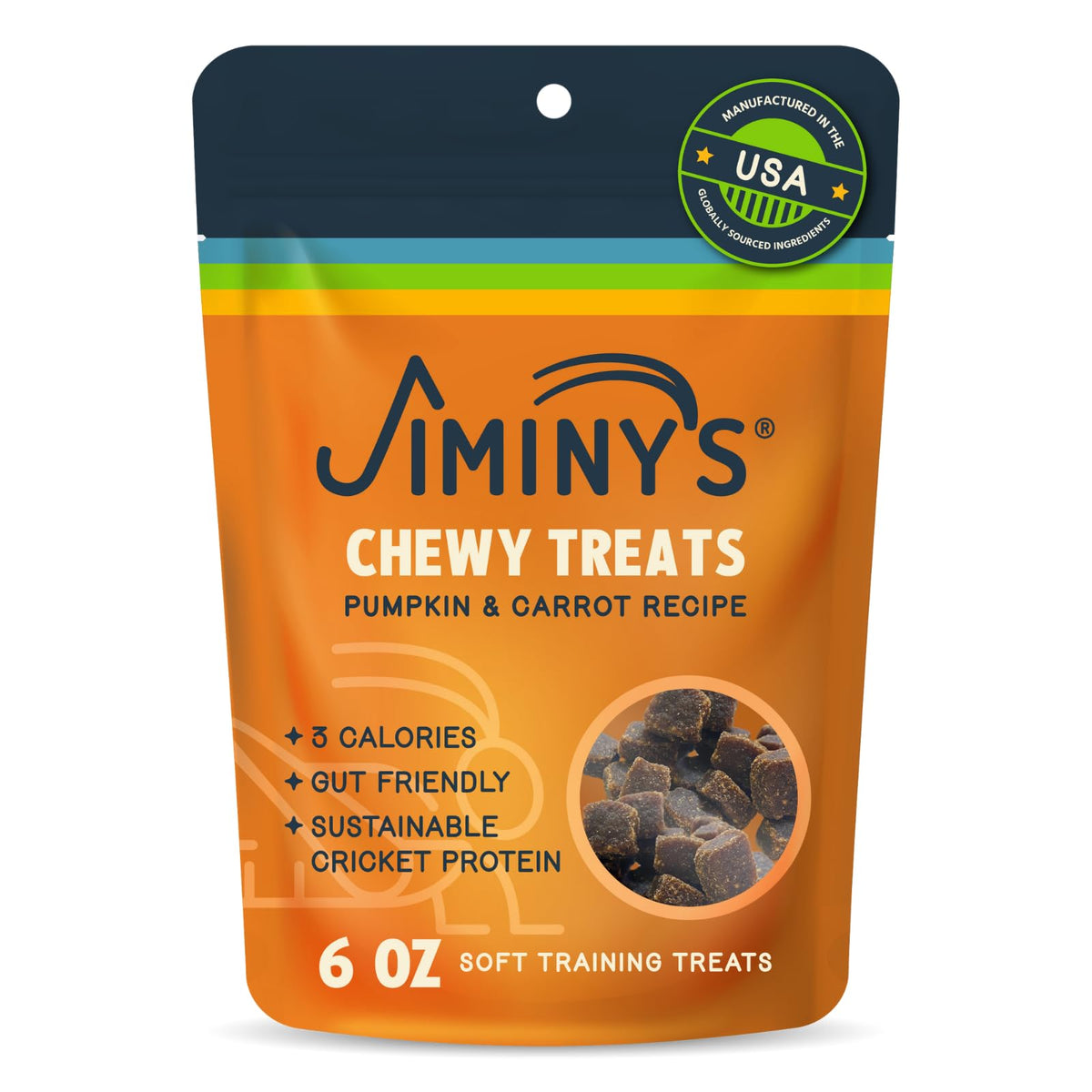 Galletas Jiminy para entrenamiento con proteína de grillo, paquete de 6 oz.