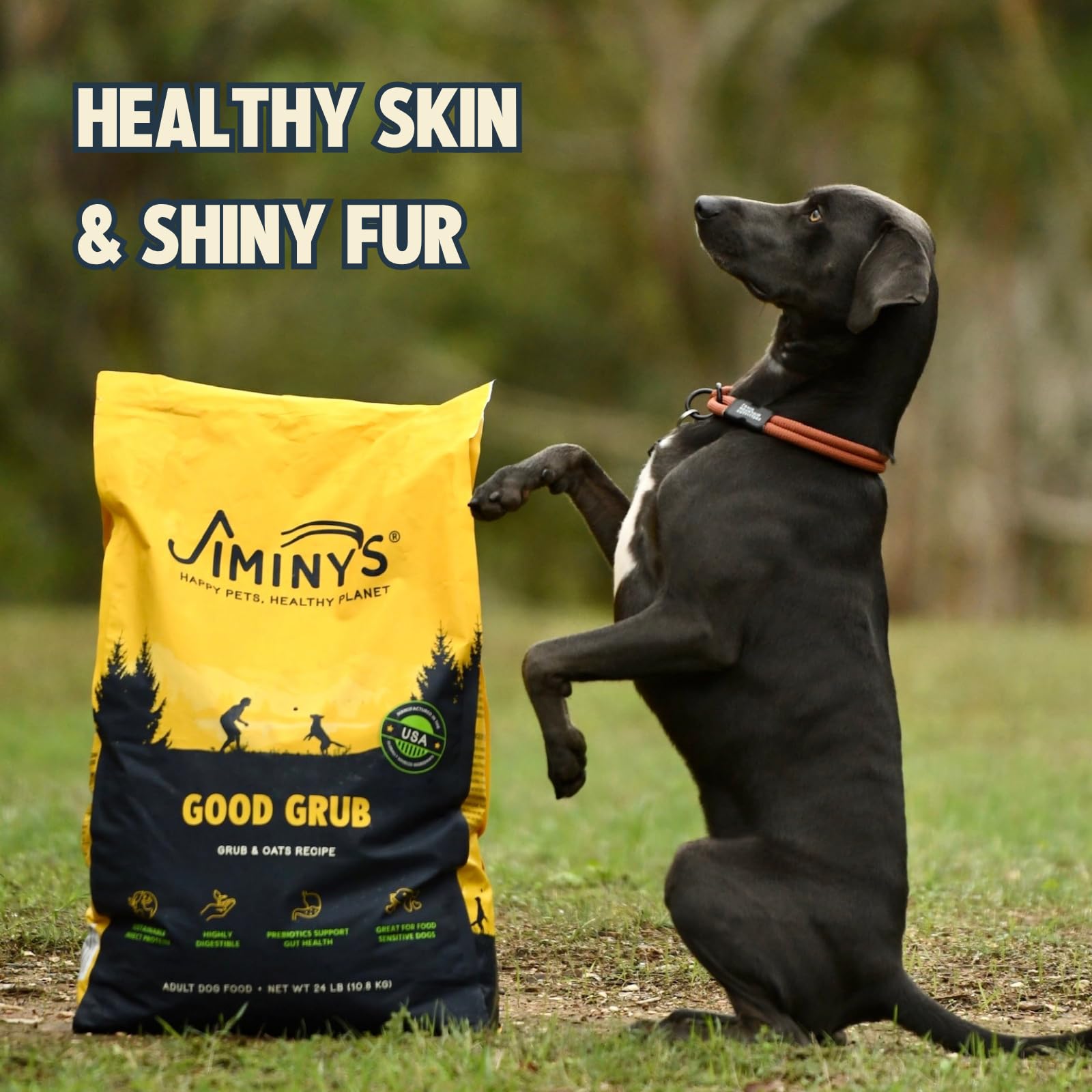 Bolsa de 3.5 lb de Jiminy's Good Grub para conveniencia diaria.