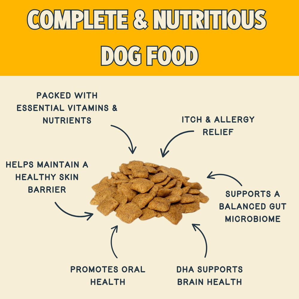 Jiminy's Good Grub proporciona proteína fácilmente digerible para perros.