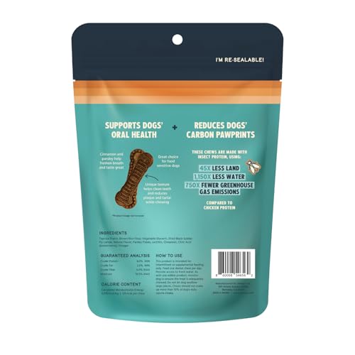 Jiminy’s Dental Chews Canela: textura flexible para limpieza dental suave.