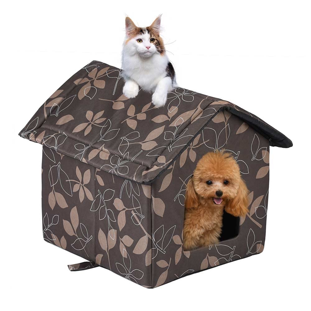 La casa JINGSIJI para gatos exteriores ofrece refugio aislado y cómodo.