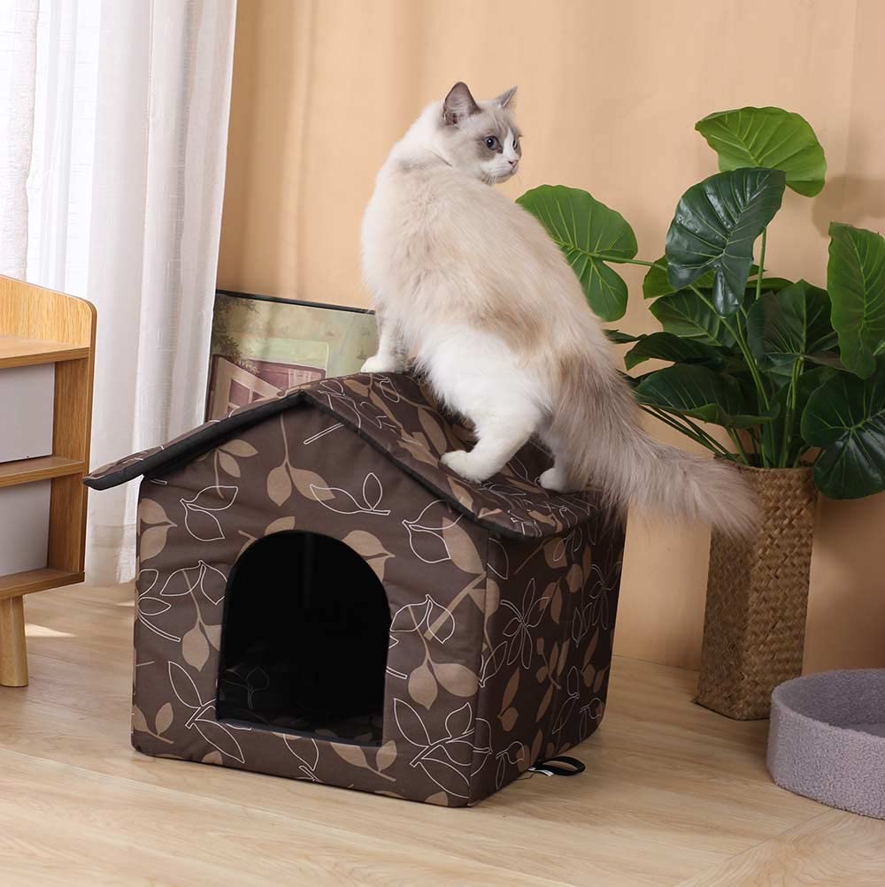 JINGSIJI casa gato mediana plegable, transporte cómodo para viajes.