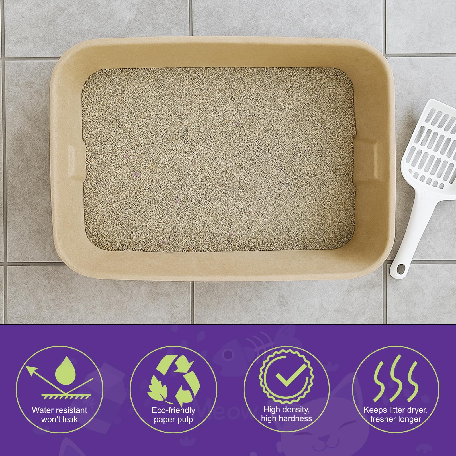JINVOGREEN caja desechable para gatos, facilita la limpieza
