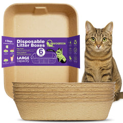JINVOGREEN caja desechable para gatos, paquete de 6, ideal para viajes